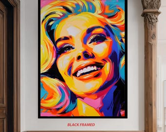 Colorful Woman Portrait Canvas Wall Art Vibrant Modern Pop Art Painting for Living Room Bedroom Glam Room or Salon Decoration  Woman Canvas