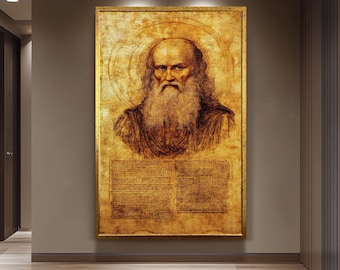 Da Vinci Portrait Art Print, Renaissance Inspired Wall Art, Vintage Italian Masterpiece Poster for Art Lovers, Museum Style Home Decor