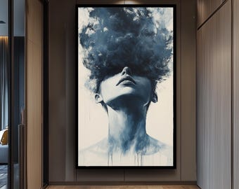 Monochrome Woman Portrait Canvas  Minimalist Black and White Wall Art Set, Elegant Feminine Decor for Modern, Nordic or Contemporary Spaces