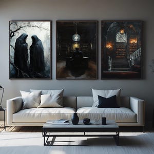 Dark Gothic Library Art Set: Haunted Academia Decor Prints