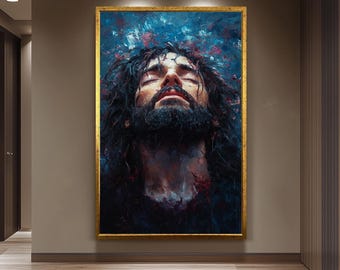 Jesus Christ Abstract Canvas Print, Religious Wall Art