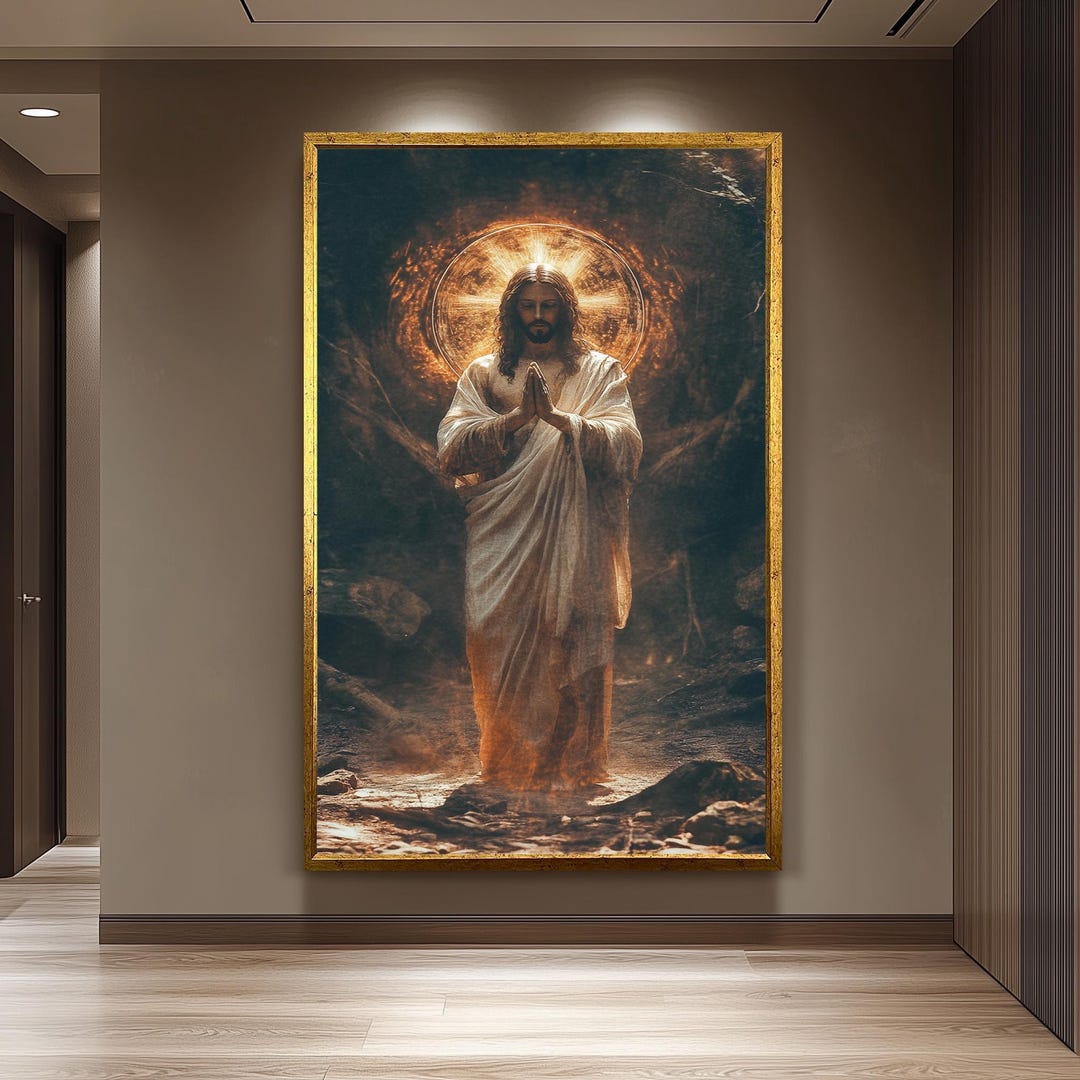 Jesus Christ Praying Canvas Print, Divine Religious Wall Art - Etsy
