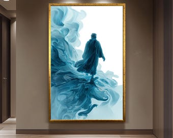 Abstract Jesus Art Christian Faith Print Spiritual Wall Decor Modern Religious Canvas Unique Artwork for Faith Based Homes and Interiors