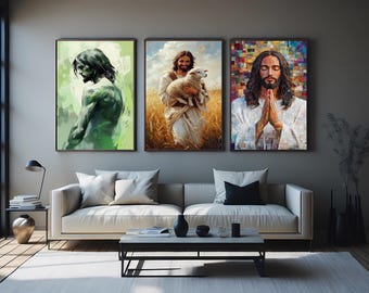 Jesus Christ Canvas Wall Art Christian Home Decor Spiritual Religious Print Inspiring Faith Based Artwork for Modern Sacred Living Spaces