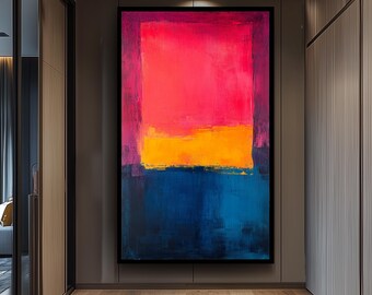 Mark Rothko Inspired Abstract Wall Art Print | Color Field Painting Poster in Red Yellow Blue  Modern Minimalist Home Decor Canvas Color Art