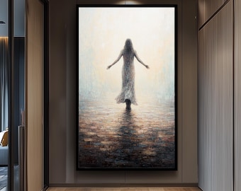 Jesus Walking on Water Canvas Wall Art Christian Home Decor Biblical Sea of Galilee Print Spiritual Gift for Believers and Faithful