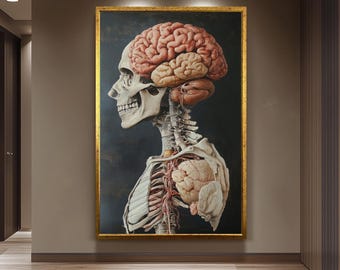 Surreal Human Anatomy Wall Art Set of 3, Fantasy Organ and Body Part Prints, Abstract Medical Science Decor for Modern Office or Study Room