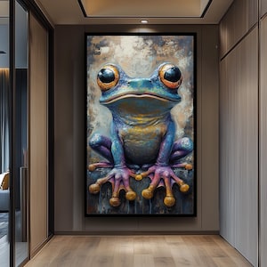Surreal Frog Art Print: Colorful Fantasy Amphibian Wall Decor
