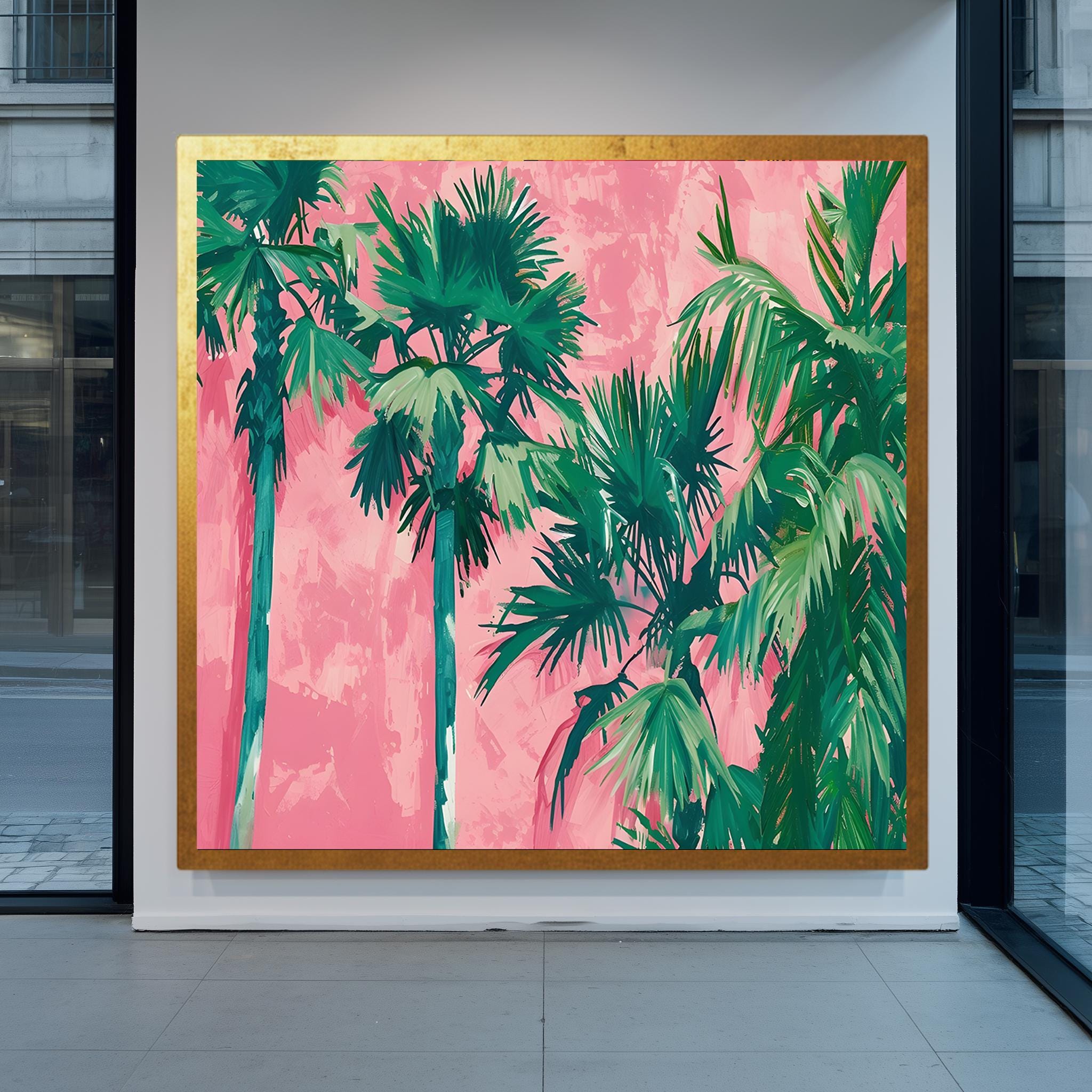 Pink Palm Tree Canvas Print, Tropical Wall Art, Beverly Hills