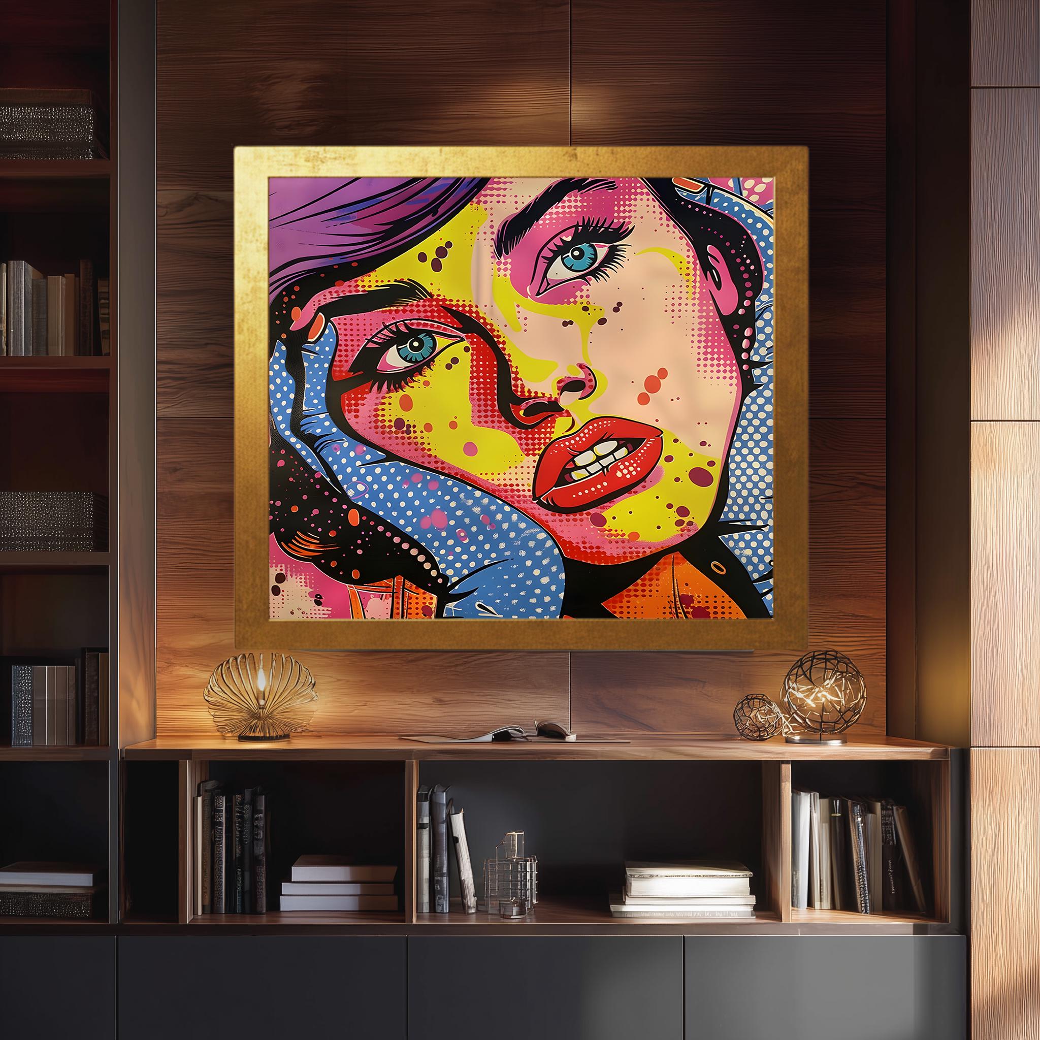 Pop Art Woman Canvas Print: Colorful Retro Comic Style Portrait - Etsy
