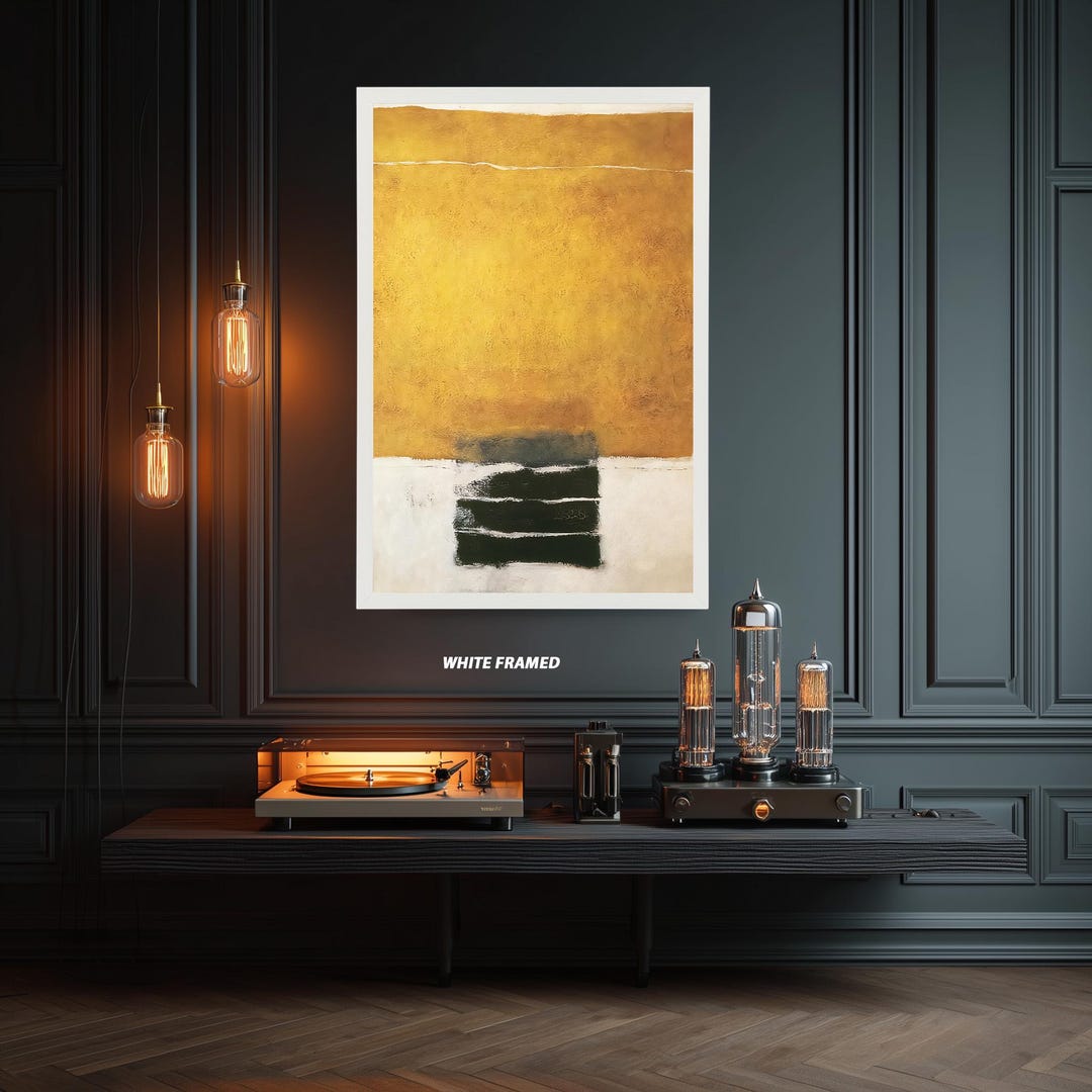 Mark Rothko Netural Mark Rothko Inspired Yellow and Black Canvas Print, Minimalist Color ...