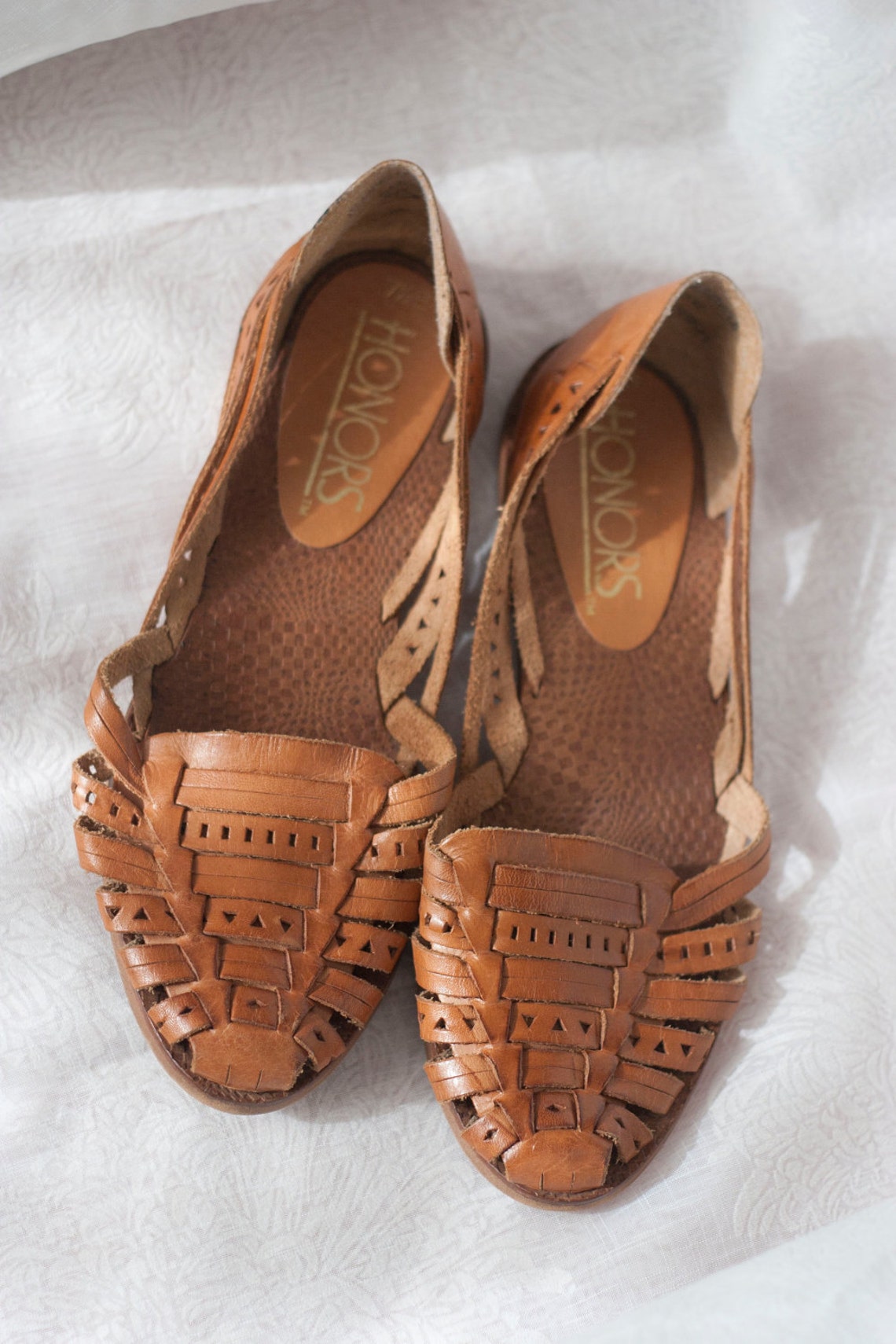 Huarache Sandals Brown Leather 7.5 Womens Etsy