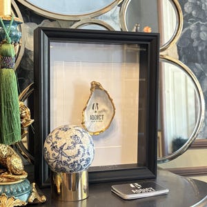 Concha de ostra con logotipo personalizado, concha de ostra enmarcada personalizada, regalo de lujo para empresas, regalo corporativo, decoración de oficina, exhibición de marca