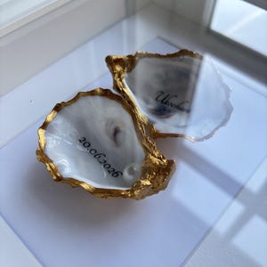 Personalizado Austernschale im Rahmen | Hochzeitsgeschenk für Brautpaar | Geschenk zur Hochzeit | Decoración Marítima imagen 7