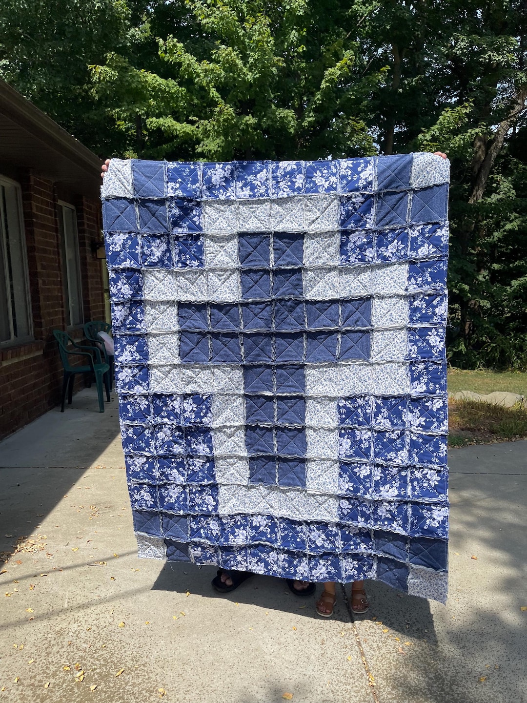 【knuth marf】big quilt bag/blue Knuth Marf - ビッグキルティングバッグ (ブルー) big quilt bag | Sir