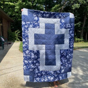 Easy Cross Pattern Rag Quilt Cross Rag Quilt - Large Throw - Etsy