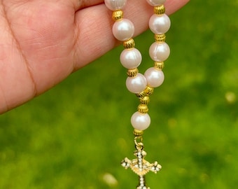 Mini rosary keychain