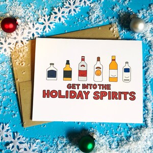 Get Into the Holiday Spirits Christmas Card - Funny Holiday Card