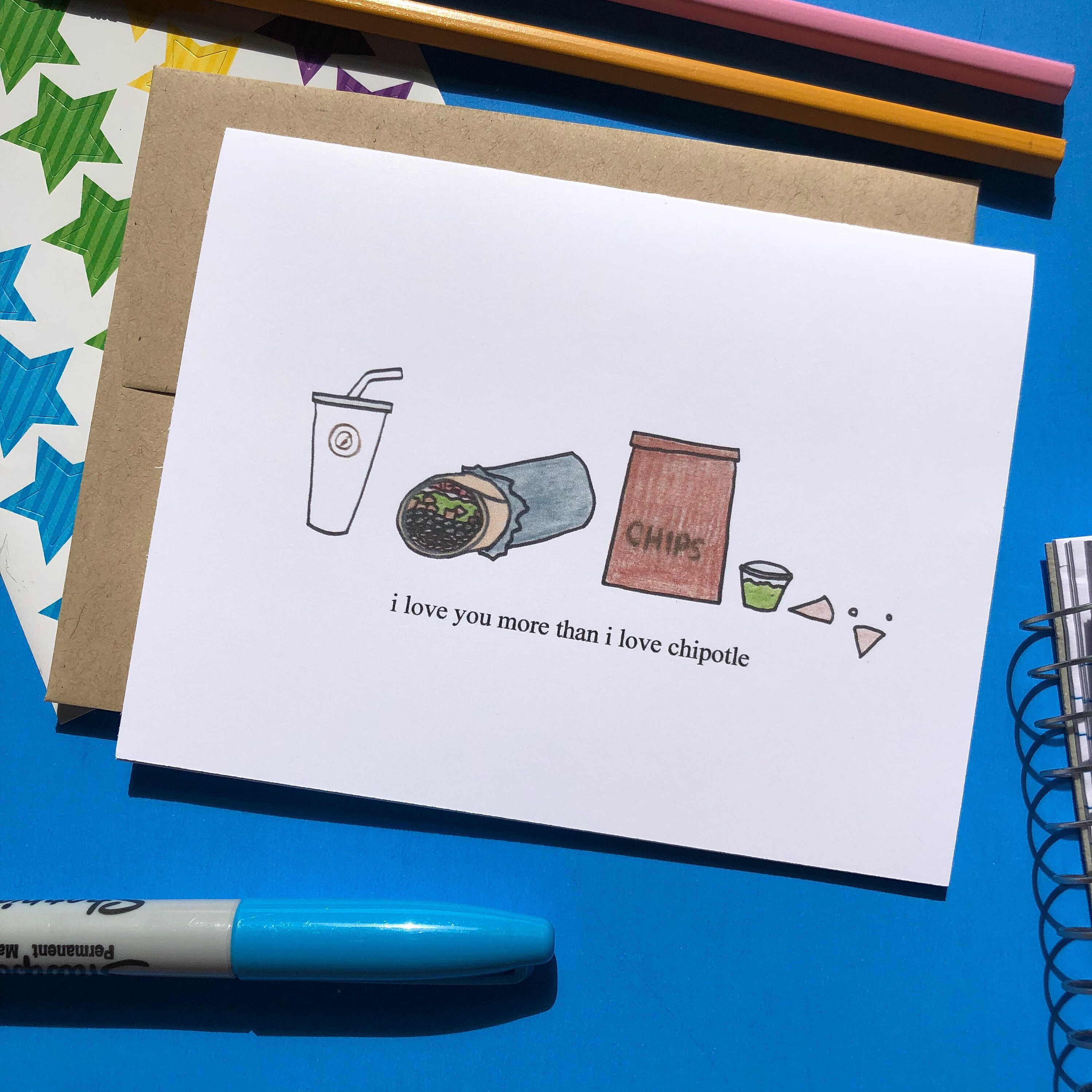 Chipotle Card I Love You More Than I Love Chipotle Love Etsy