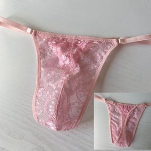 Men Thongs | Lace Men Soft Thongs | Pink Lace Men Soft Thongs | Men Exotic Transparent Thongs | Bikini Thongs High Quality Gift Set