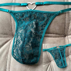 Men Thongs | Lace Men Soft Thongs | Green Lace Men Soft Thongs | Men Exotic Transparent Thongs | Bikini Thongs High Quality Gift Set