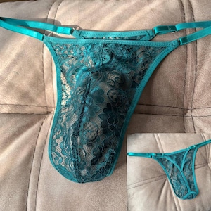 Men Thongs | Lace Men Soft Thongs | Green Lace Men Soft Thongs | Men Exotic Transparent Thongs | Bikini Thongs High Quality Gift Set