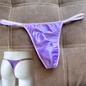 Men&#39;s Thongs gift|lilac luxury men’s thong satin with lace, Lace men’s soft thong, men’s soft thong, A gift for him. High-quality gift set