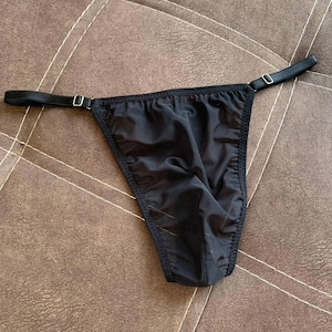 Mens Thong Gift|Black Luxury Mens Thong, Mens Soft G-string with Transparent Mesh, Gift for Him. High Quality Gift Set