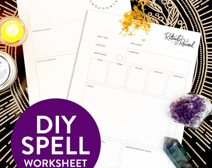 Spell Builder Worksheet: Grimoire Pages for Witches (Digital Download)