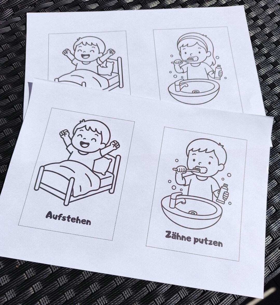 Evening Routine Coloring Children's Coloring Routine Cards Bundle – Morning Routine, Afternoon ...