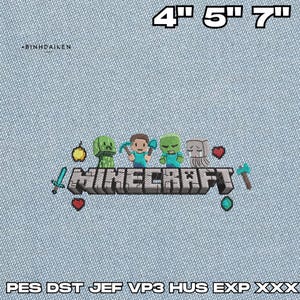 Funny Pixel Game Embroidery Design, Pixel Gamer Embroidery Design, Gamer Graphics Embroidery Design, Digital Download, BinhDaiken