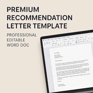 Premium Recommendation Letter Template – Professional Editable Word Doc