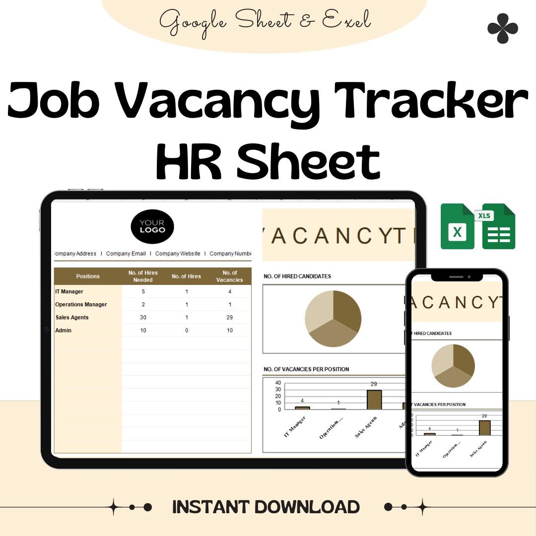 Job Vacancy Tracker HR Sheet | Employee Hiring Spreadsheet | HR ...