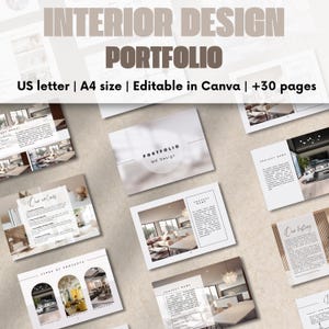 Modelo de Portfólio de Design de Interiores Apresentação para Clientes Vitrine de Projetos Modelo Profissional Canva para Designers de Interiores
