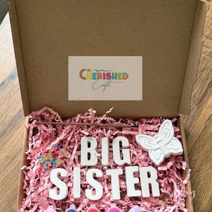Personalised Paint Your Own Big Sister Gift Kit | Customisable | Big Sister Keepsake Activity | Rainy Day Activity | Sibling | Announcement