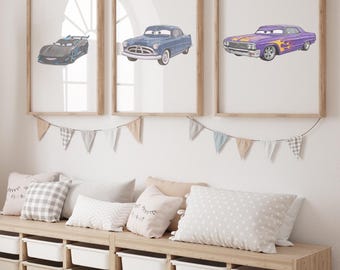 Doc Hudson - Sally Carrera - Ramone - Jackson Storm- Wall Art for Kids – Printable Digital File – Instant Download – Customizable Room Decor