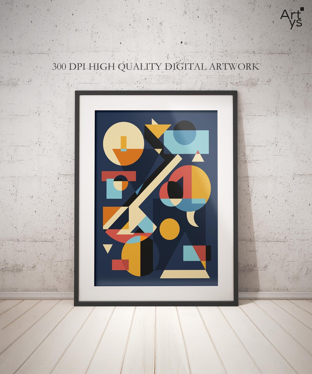 Mid Century Modern Geometric Wall Art Printable | Bold Abstract Shapes ...