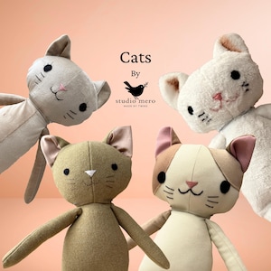 Cat cuddly toy to dress up. Handmade 39cm. Nice as a children's gift or pregnancy gift. Decorative cuddly toy and dress-up doll.