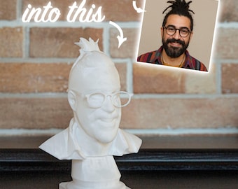 Busto personalizzato in stampa 3D – Trasforma la tua foto in una scultura - Eco-Friendly 3D Print
