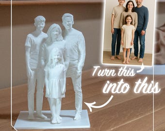 Custom Family Portrait Sculpture – Personalized from Photo