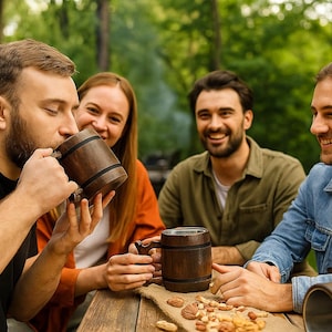Personalized wooden beer mug Groomsmen Gifts, Engraved Tankard, Wooden Beer Mug, Beer Cup, Wood Beer Stein Handmade Mug 20 OZ
