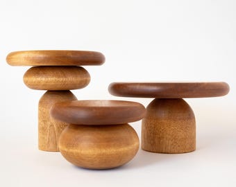 Birch Modular Plant Stand – Sculptural Handcrafted Wood Display for Modern Minimal Decor