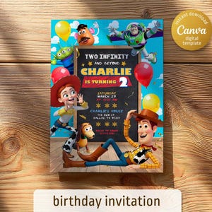 Toy story woody invitation, two infinity beyond Editable invitation, Printable birthday Toy story invitation, boy girl birthday invite