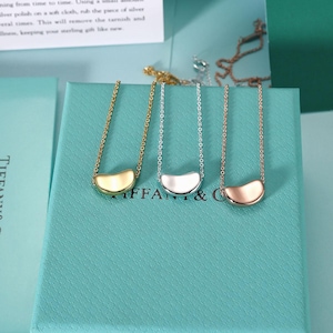 Por favor, devuelva el collar con colgante de frijol dorado, collar delicado, collar de plata S925, regalo exquisito, regalo para el mejor amigo