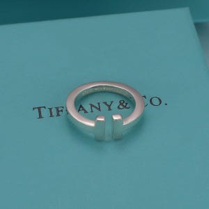 Tiffany Doppel T Ring, Damenring aus Sterling Silber, Geburtstagsgeschenk für Sie