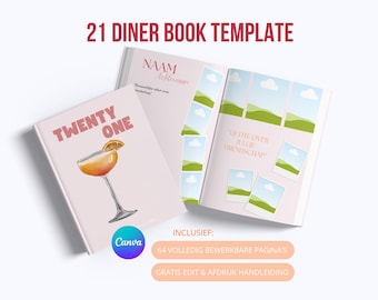 Plantilla de libro de cena "Con Amore" | Elegante y personalizable | Plantilla de Canva | Libro de cumpleaños | Para tu mejor amiga, hermana o colega