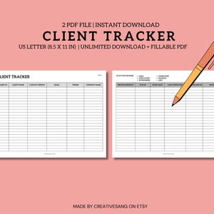 Client Tracker Template: Editable PDF CRM for Freelancers & Small Business