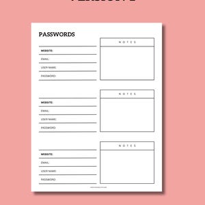 Password Keeper Printable – Editable PDF Tracker & Organizer | A4/a5 ...