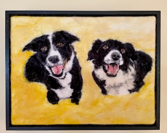 Custom Felted Portrait of Your Pet, Needle Felted  Picture