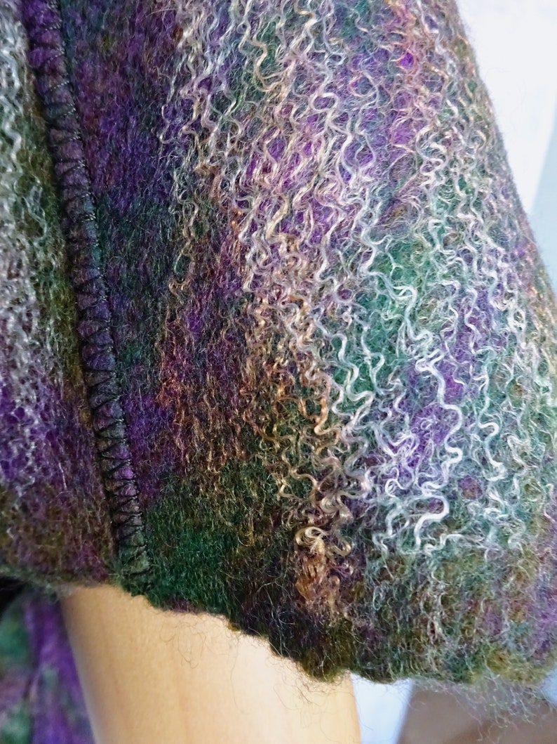 Wool Felt Clothing Wet Felt Green Tunic Cozy Tunic W\u043emens Vest Felted Wool Poncho Warm Poncho